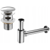 Mexen round washbasin half-siphon with click-clack plug, with overflow, chrome - 7992050-00