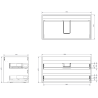 Mexen Rivel 90 cm bathroom cabinet with Otis sink, 2 drawers, grooved, gray matte/white matte - 91A20-09047-2-BFF62-W18M01