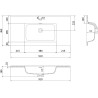 Mexen Rivel 90 cm bathroom cabinet with Otis sink, 2 drawers, grooved, gray matte/white matte - 91A20-09047-2-BFF62-W18M01