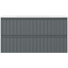 Mexen Rivel bathroom cabinet 90 cm with sink Otis, 2 drawers, fluted, graphite matte/white matte - 91A20-09047-2-BFF66-W18M0