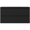 Mexen Rivel 90 cm Bathroom Cabinet with Basin Otis, 2 Drawers, Fluted, Matte Black - 91A20-09047-2-BFF71-W18M71