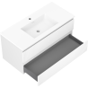 Mexen Rivel bathroom cabinet 100 cm with Otis washbasin, 2 drawers, grooved, white matt - 91A20-10047-2-BFF01-W18M01