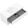Mexen Rivel 100 cm Bathroom Cabinet with Otis Sink, 2 Drawers, Grooved, White Matte - 91A20-10047-2-BFF01-W18M01