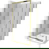 Mexen Apia extendable shower cubicle 120 x 70 cm, Transparent, Gold + shower tray Flat, White- 840-120-070-50-00-4010G
