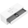 Mexen Rivel bathroom cabinet 120 cm with Otis sink, 2 drawers, fluted, white matte - 91A20-12047-2-BFF01-W18M01