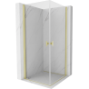 Mexen Mist-B Duo 100 x 100 cm Pivot Shower Enclosure, Transparent, Brushed Gold - 8A2-100-100-55-00