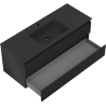 Mexen Rivel 120 cm Bathroom Cabinet with Otis Basin, 2 Drawers, Grooved, Black Matte - 91A20-12047-2-BFF71-W18M71