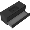 Mexen Rivel 120 cm bathroom cabinet with Otis washbasin, 2 drawers, fluted, matte black - 91A20-12047-2-BFF71-W18M71