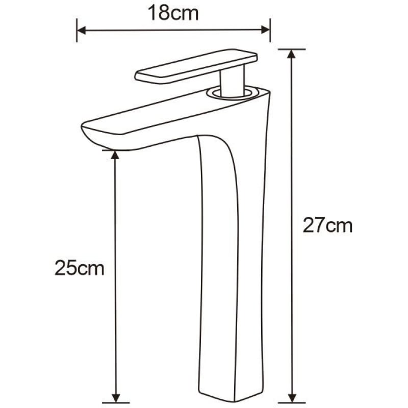 Mexen Indus tall black washbasin faucet - 744610-70