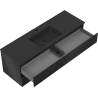 Mexen Rivel bathroom cabinet 140 cm with Otis sink, 2 drawers, grooved, black matte - 91A20-14047-2-BFF71-W18M71