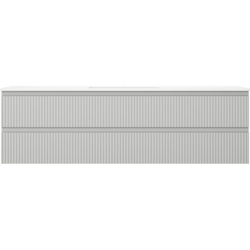 Mexen Rivel bathroom cabinet 160 cm with washbasin Otis, 2 drawers, fluted, gray matte/white matte - 91A20-16047-2-BFF62-W18M0