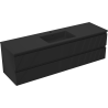 Mexen Rivel 160 cm Bathroom Cabinet with Otis Basin, 2 Drawers, Grooved, Black Matte - 91A20-16047-2-BFF71-W18M71