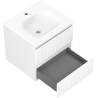 Mexen Rivel bathroom cabinet 50 cm with Vela washbasin, 2 drawers, fluted, white matte - 91A20-05047-2-BFF01-W23M01