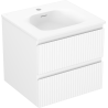 Mexen Rivel bathroom cabinet 50 cm with Vela washbasin, 2 drawers, grooved, white matte - 91A20-05047-2-BFF01-W23M01