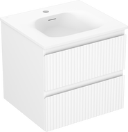 Mexen Rivel bathroom cabinet 50 cm with Vela washbasin, 2 drawers, grooved, white matte - 91A20-05047-2-BFF01-W23M01