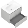 Mexen Rivel 60 cm bathroom cabinet with Vela sink, 2 drawers, fluted, gray matte/white matte - 91A20-06047-2-BFF62-W23M01