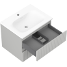 Mexen Rivel bathroom cabinet 60 cm with Vela sink, 2 drawers, grooved, gray matt/white matt - 91A20-06047-2-BFF62-W23M01