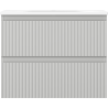 Mexen Rivel 60 cm bathroom cabinet with Vela sink, 2 drawers, fluted, gray matte/white matte - 91A20-06047-2-BFF62-W23M01