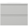 Mexen Rivel bathroom cabinet 60 cm with Vela sink, 2 drawers, grooved, gray matt/white matt - 91A20-06047-2-BFF62-W23M01