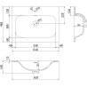 Mexen Rivel 60 cm bathroom cabinet with Vela sink, 2 drawers, fluted, gray matte/white matte - 91A20-06047-2-BFF62-W23M01