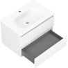 Mexen Rivel bathroom cabinet 70 cm with Vela sink, 2 drawers, fluted, white matte - 91A20-07047-2-BFF01-W23M01
