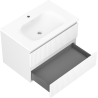 Mexen Rivel bathroom cabinet 70 cm with Vela washbasin, 2 drawers, grooved, white matte - 91A20-07047-2-BFF01-W23M01