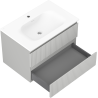 Mexen Rivel bathroom cabinet 70 cm with Vela sink, 2 drawers, fluted, gray matte/white matte - 91A20-07047-2-BFF62-W23M01