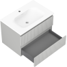 Mexen Rivel Bathroom Cabinet 70 cm with Vela Sink, 2 Drawers, Grooved, Gray Matte/White Matte - 91A20-07047-2-BFF62-W23M01