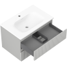 Mexen Rivel Bathroom Cabinet 70 cm with Vela Sink, 2 Drawers, Grooved, Gray Matte/White Matte - 91A20-07047-2-BFF62-W23M01