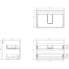 Mexen Rivel Bathroom Cabinet 70 cm with Vela Sink, 2 Drawers, Grooved, Gray Matte/White Matte - 91A20-07047-2-BFF62-W23M01