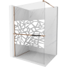 Mexen Kioto+ shower wall with shelf Walk-in 70 x 200 cm, white pattern, rose gold - 800-070-121-60-85