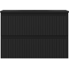 Mexen Rivel bathroom cabinet 70 cm with Vela sink, 2 drawers, fluted, matte black - 91A20-07047-2-BFF71-W23M71