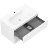 Mexen Rivel bathroom cabinet 80 cm with Vela washbasin, 2 drawers, grooved, white matte - 91A20-08047-2-BFF01-W23M01