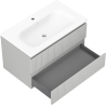 Mexen Rivel bathroom cabinet 80 cm with Vela sink, 2 drawers, fluted, gray matte/white matte - 91A20-08047-2-BFF62-W23M01