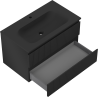 Mexen Rivel bathroom cabinet 80 cm with Vela sink, 2 drawers, grooved, black matt - 91A20-08047-2-BFF71-W23M71