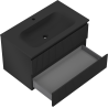 Mexen Rivel bathroom cabinet 80 cm with Vela sink, 2 drawers, grooved, black matte - 91A20-08047-2-BFF71-W23M71