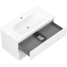 Mexen Rivel bathroom cabinet 90 cm with Vela washbasin, 2 drawers, grooved, white mat - 91A20-09047-2-BFF01-W23M01