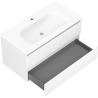 Mexen Rivel bathroom cabinet 90 cm with Vela washbasin, 2 drawers, grooved, white mat - 91A20-09047-2-BFF01-W23M01