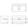 Mexen Rivel bathroom cabinet 90 cm with Vela washbasin, 2 drawers, grooved, white mat - 91A20-09047-2-BFF01-W23M01