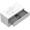 Mexen Rivel bathroom cabinet 90 cm with Vela sink, 2 drawers, grooved, gray matte/white matte - 91A20-09047-2-BFF62-W23M01