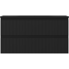 Mexen Rivel bathroom cabinet 90 cm with Vela washbasin, 2 drawers, fluted, matte black - 91A20-09047-2-BFF71-W23M71