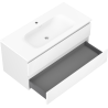 Mexen Rivel bathroom cabinet 100 cm with Vela sink, 2 drawers, grooved, white matt - 91A20-10047-2-BFF01-W23M01