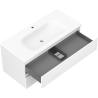 Mexen Rivel bathroom cabinet 100 cm with Vela sink, 2 drawers, grooved, white matte - 91A20-10047-2-BFF01-W23M01