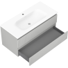 Mexen Rivel 100 cm Bathroom Cabinet with Vela Sink, 2 Drawers, Ribbed, Matte Gray/Matte White - 91A20-10047-2-BFF62-W23M01