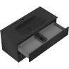 Mexen Rivel bathroom cabinet 100 cm with Vela sink, 2 drawers, grooved, black matte - 91A20-10047-2-BFF71-W23M71