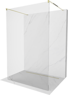 Mexen Kioto free-standing shower wall 100 x 200 cm, transparent 8 mm, gold - 800-100-002-50-00