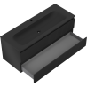 Mexen Rivel bathroom cabinet 120 cm with Vela sink, 2 drawers, grooved, matte black - 91A20-12047-2-BFF71-W23M71