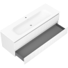 Mexen Rivel bathroom cabinet 140 cm with Vela washbasin, 2 drawers, grooved, white matte - 91A20-14047-2-BFF01-W23M01