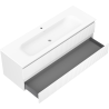 Mexen Rivel bathroom cabinet 140 cm with washbasin Vela, 2 drawers, fluted, white matte - 91A20-14047-2-BFF01-W23M01