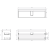 Mexen Rivel bathroom cabinet 140 cm with Vela washbasin, 2 drawers, grooved, white matte - 91A20-14047-2-BFF01-W23M01